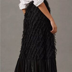 Kavita Bhartia Chic Black Layered Maxi Skirt size XS